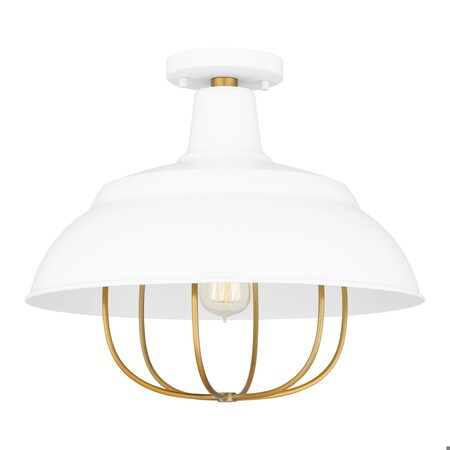 Quoizel Darmody 1-Light White Lustre Semi-Flush Mount QFL5357W